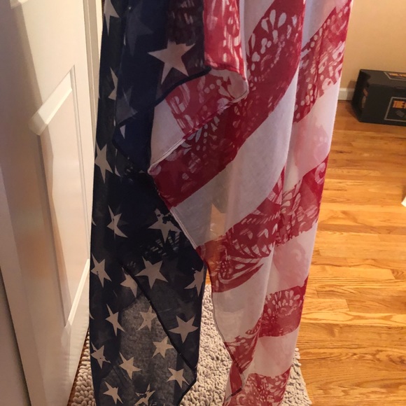 NWT AMERICAN RED WHITE & BLUE KIMONO WRAP - Picture 5 of 8